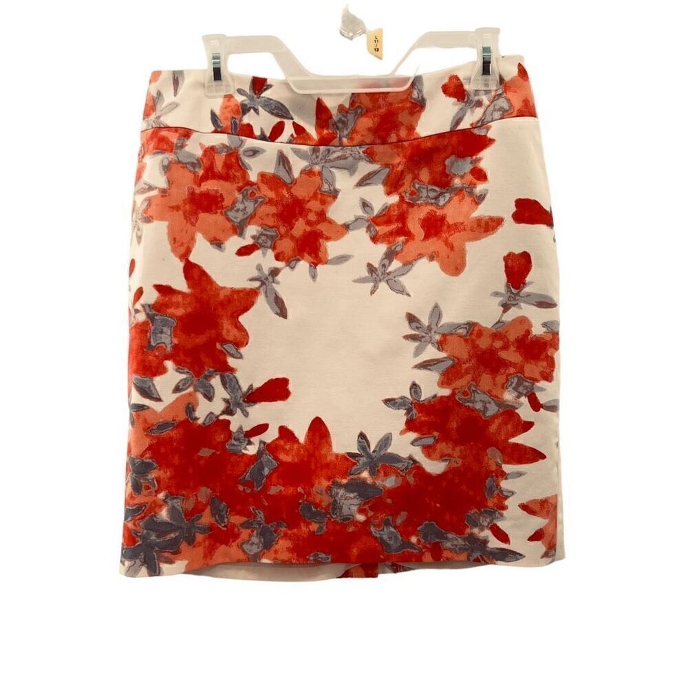Halogen orange floral skirt